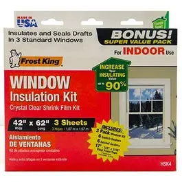 Window Insulation Kit 3-Pack Window Sheets 12-Pack Switch Plate Outlet Sealers Frost King