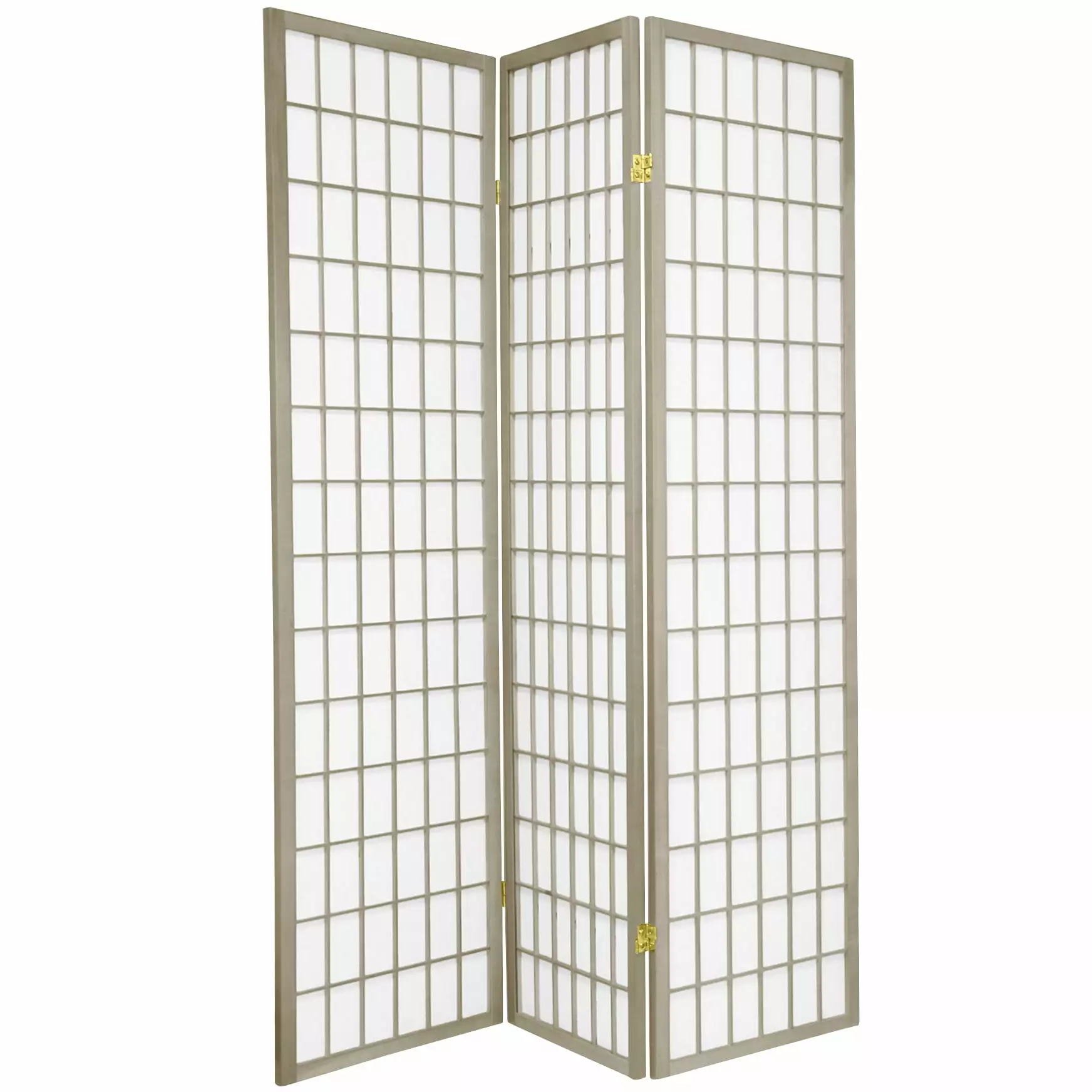 6 ft Tall Window Pane Special Edition Grey 3 Panels Room Divider Screen Oriental Furniture