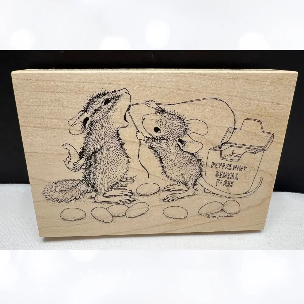 House Mouse STICKY SITUATIONS Dentist Teeth Mice Rubberized Stamp