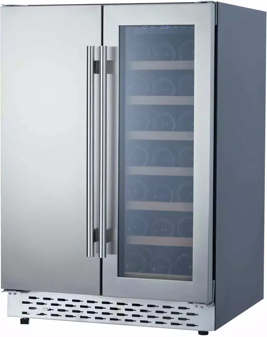 Beverage and Wine Cooler Dual Zone 54 Cans 20 Bottles Quiet Compressor