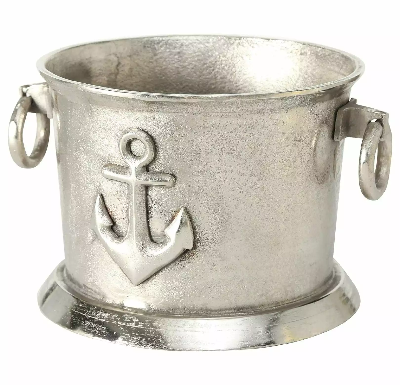 DyGTyX Luxury Champagne Ice Bucket - Hand Cast Aluminum Wine Cooler Nautical Flair - Holds Up to 8 Bottles