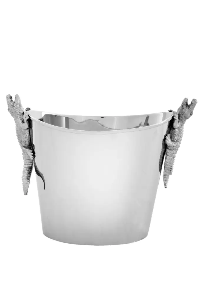 Eichholtz Alligator Silver Wine Cooler Stainless Steel Beverage Chiller