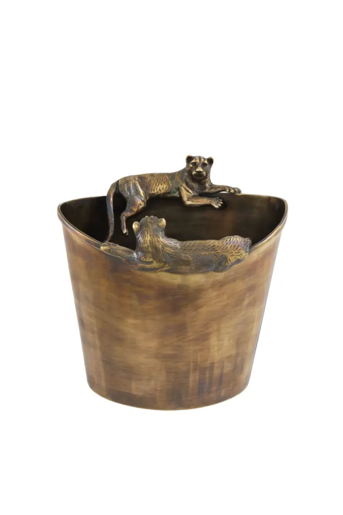 Eichholtz Jordan Brass Wine Cooler Elegant Beverage Chiller Home