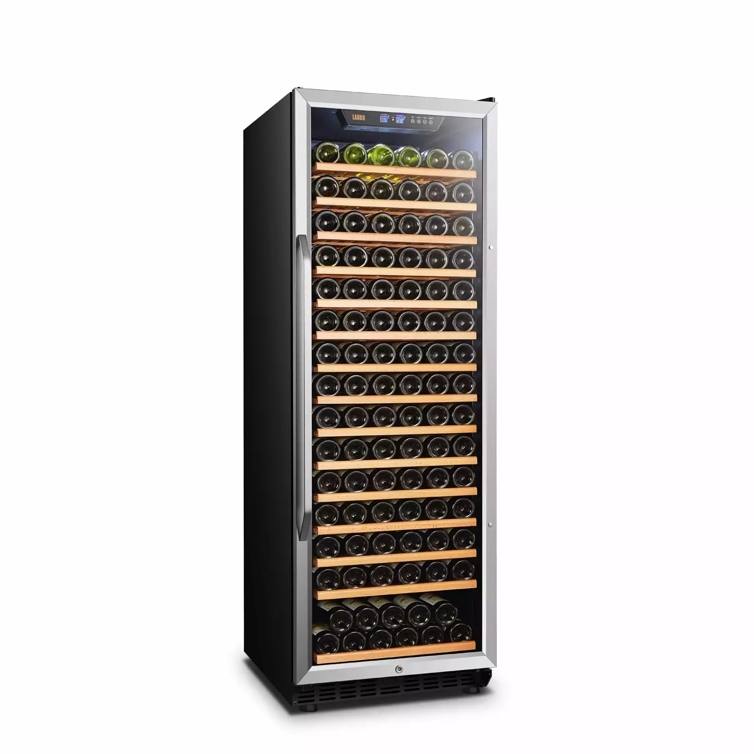Lanbo 171 Bottle Built- Black Single Zone Wine Cooler 24 Inch Width