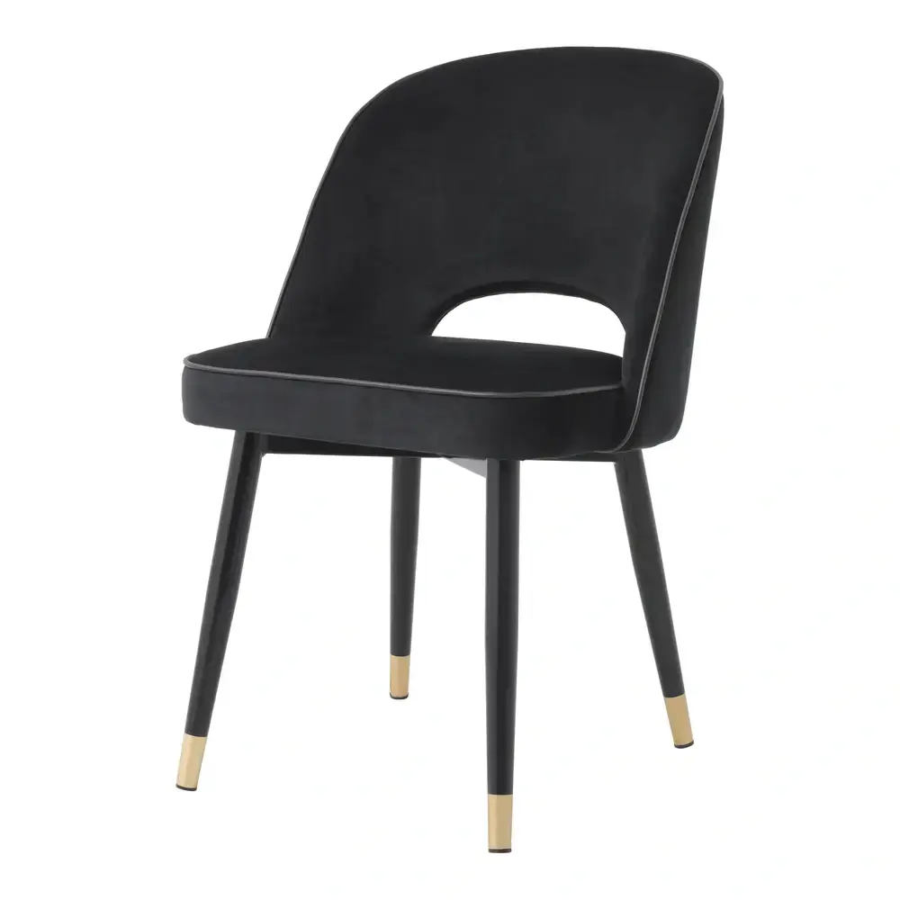 Cliff Set 2 Dining Chairs - Velvet Roche Black