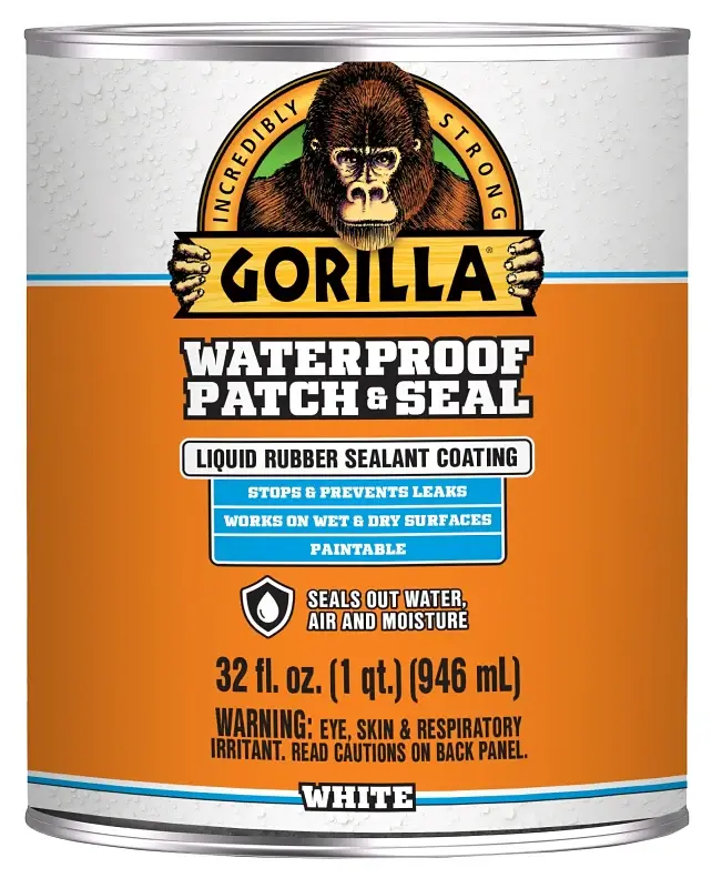 Gorilla 105340 Rubberized Coating, Watertight, White, 32 oz
