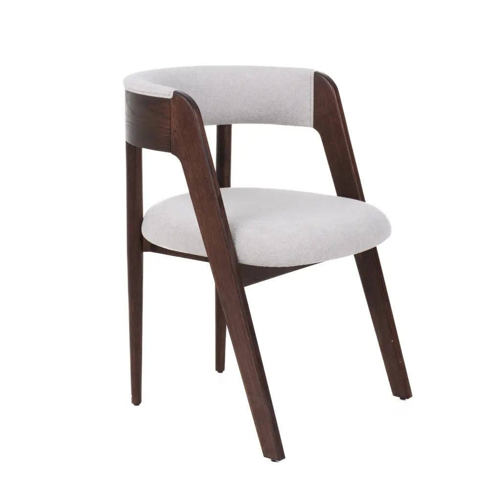 Modrest Vegas - Modern Light Grey + Walnut Oak Dining Chair place 2)