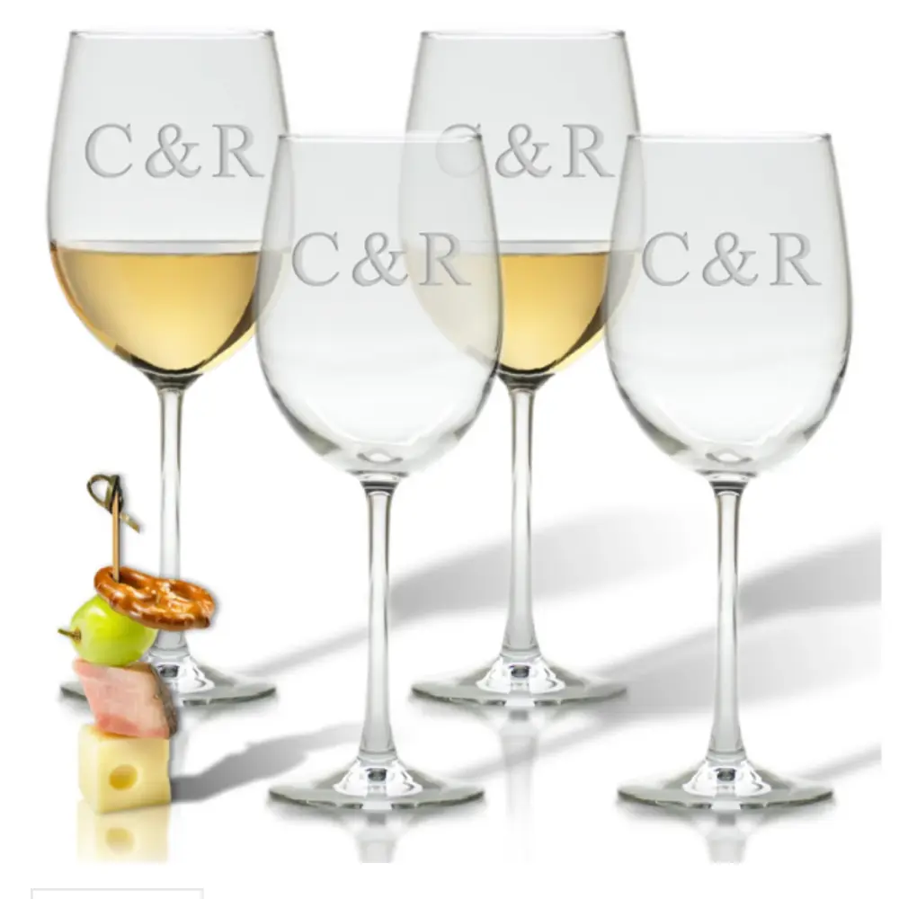 MONOGRAM WINE GLASSES PLACE 4
