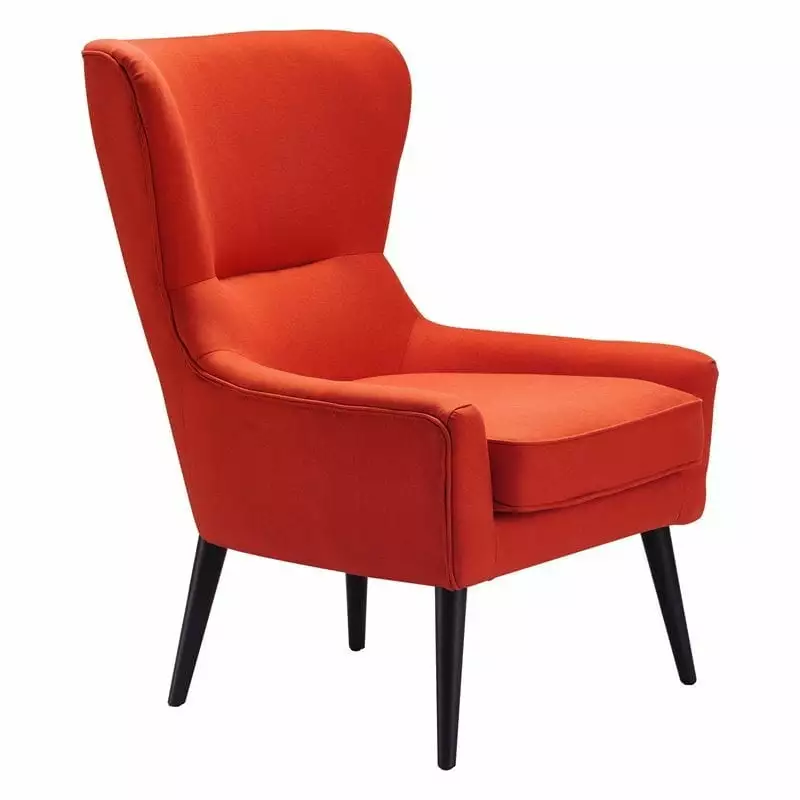 Tommy Hilfiger Auburn Wingback Chair Blood Orange - Designer Living Room Furniture