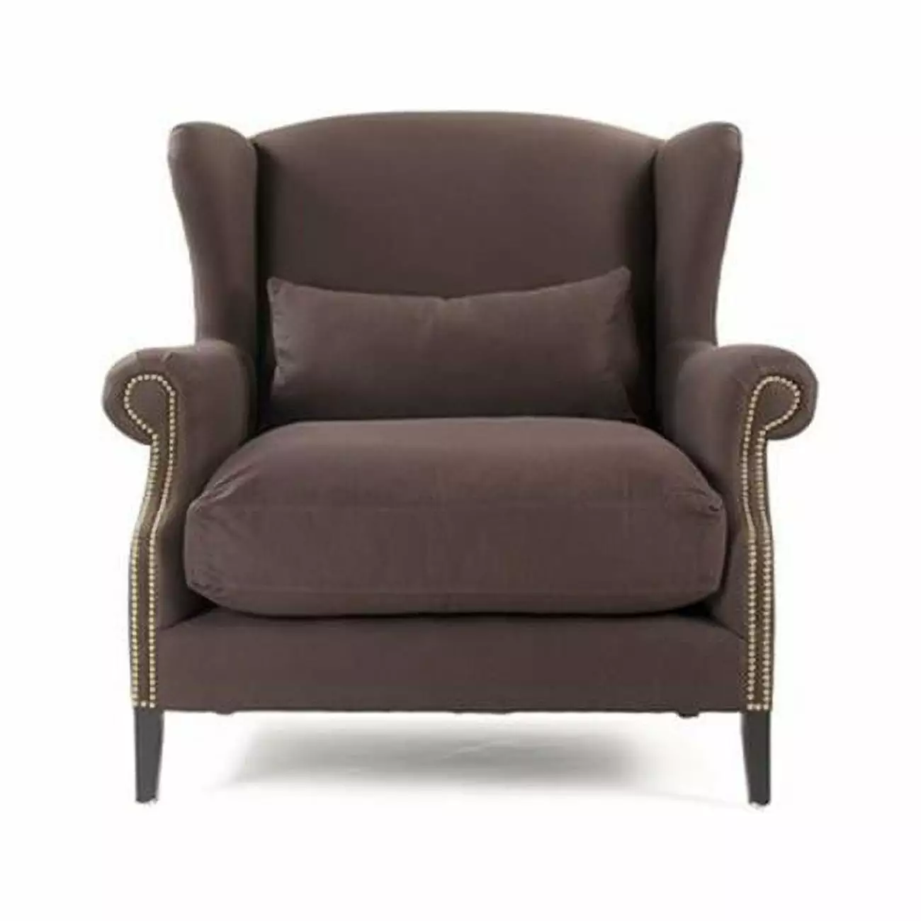 Zentique Napoleon Half Wingback Chair Natural Linen - 40 x 43 x 30
