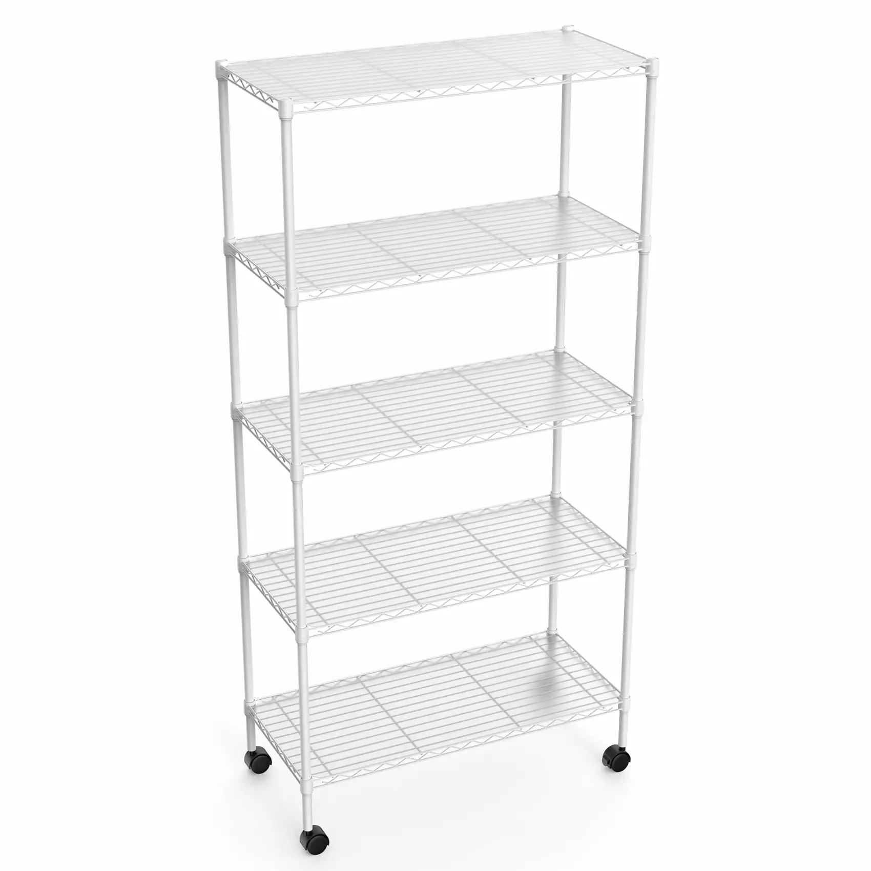 5 Tier NSF Heavy Duty Wire Shelf Metal Storage Shelves Adjustable Utility Rack Garage Kitchen Office Commercial Use SMHZ