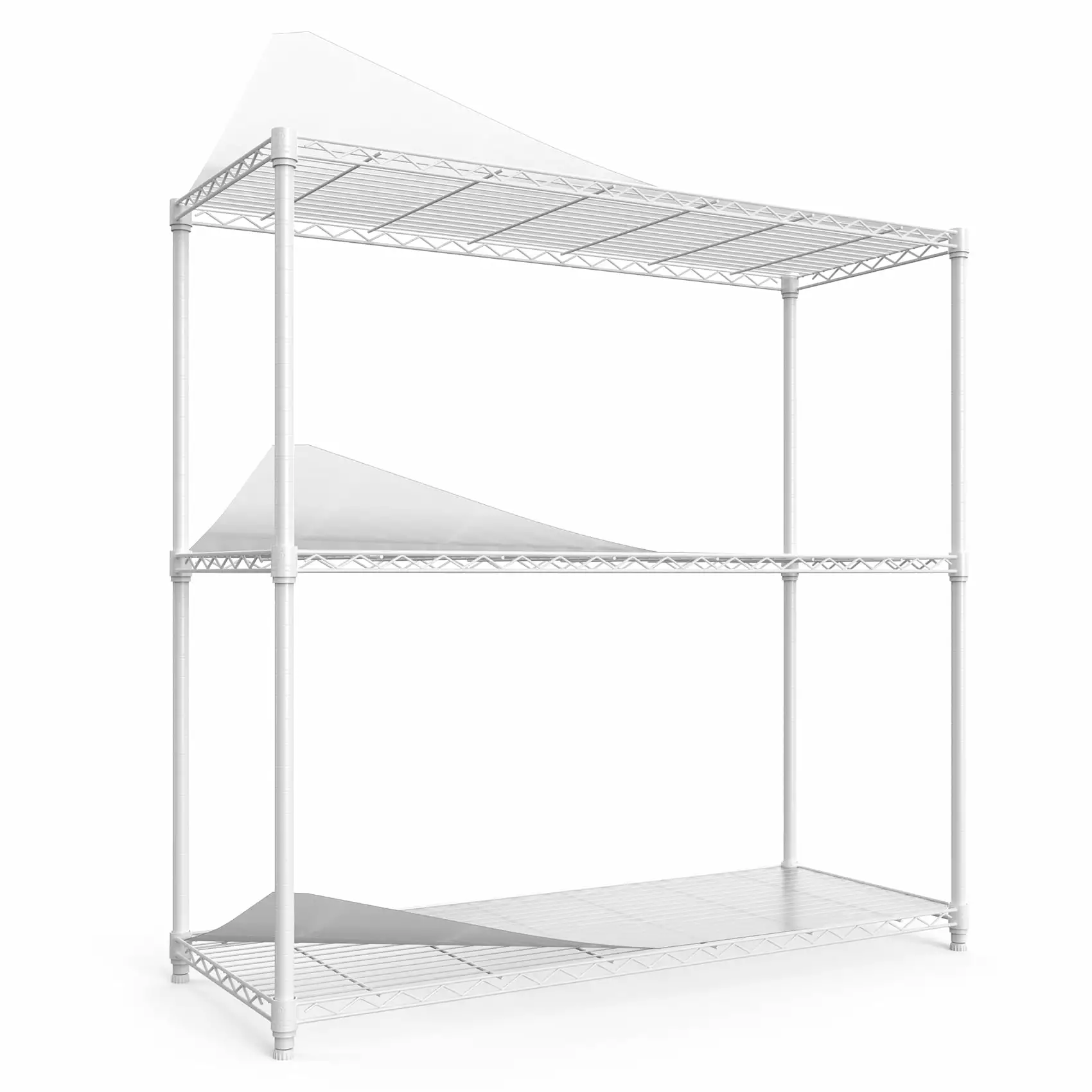 3 Tier Wire Shelving Unit 1050 LBS NSF Adjustable Metal Garage Storage Rack White SMHZ