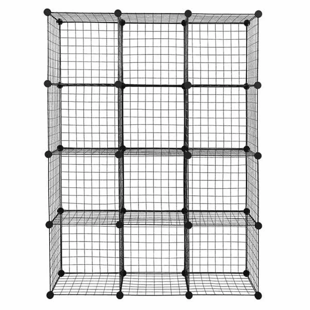 12-Cube Organizer Storage Shelves Wire Origami Metal Grid Multifunction Shelving Unit Burrow