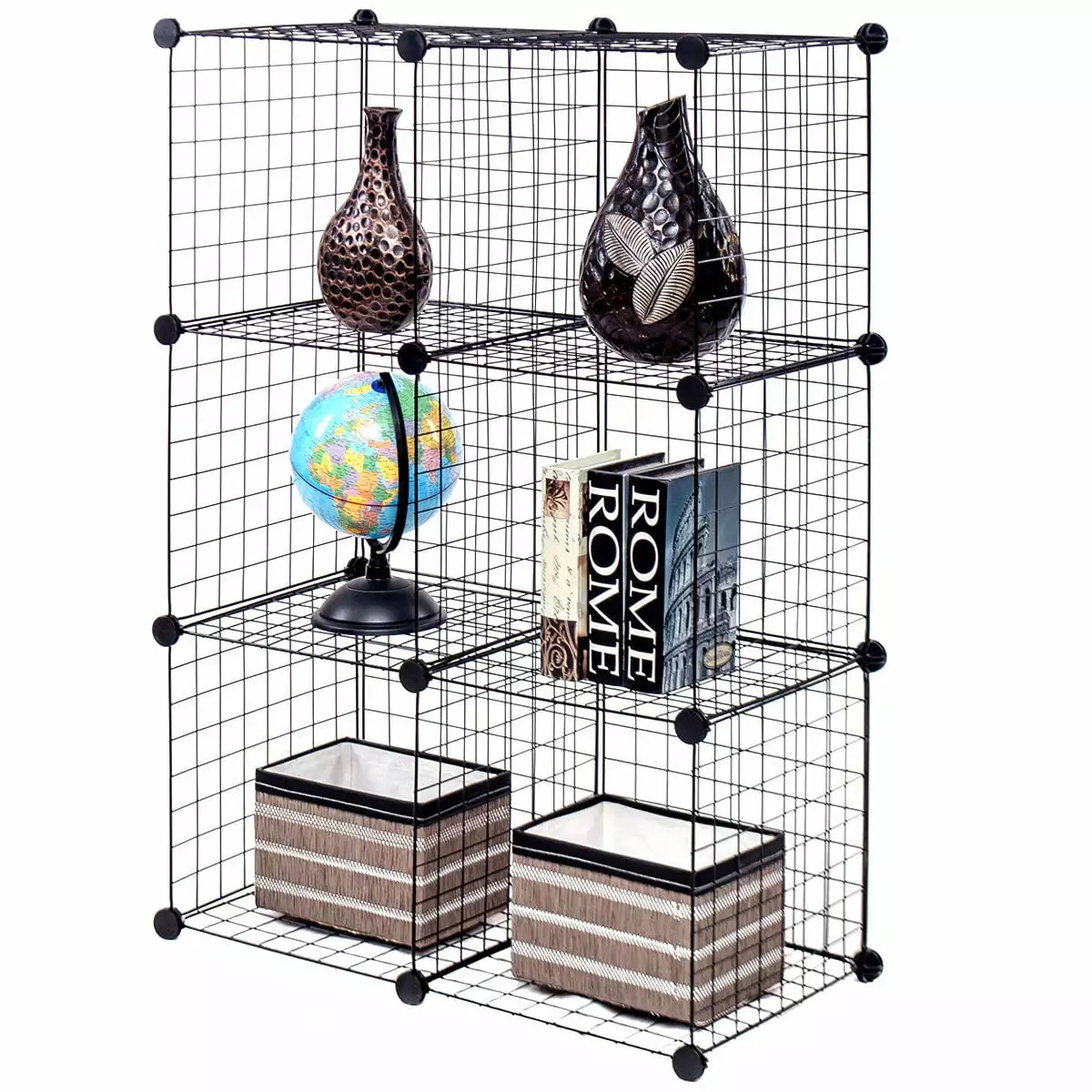 Gymax 6 Cube Grid Wire Organizer Wardrobe Shelves DIY Bookcase