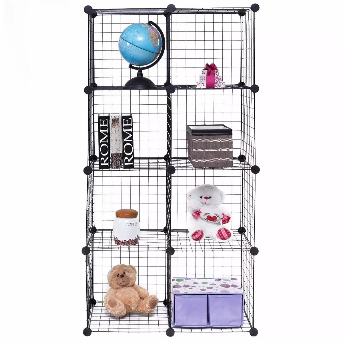 Gymax 8 Cube Grid Wire Organizer Wardrobe Shelves DIY Bookcase