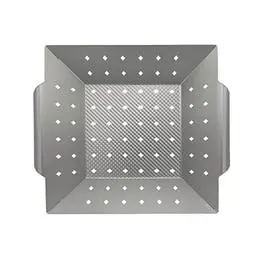 Non-Stick Brushed Silver Wok Topper Cooking Grill Zone