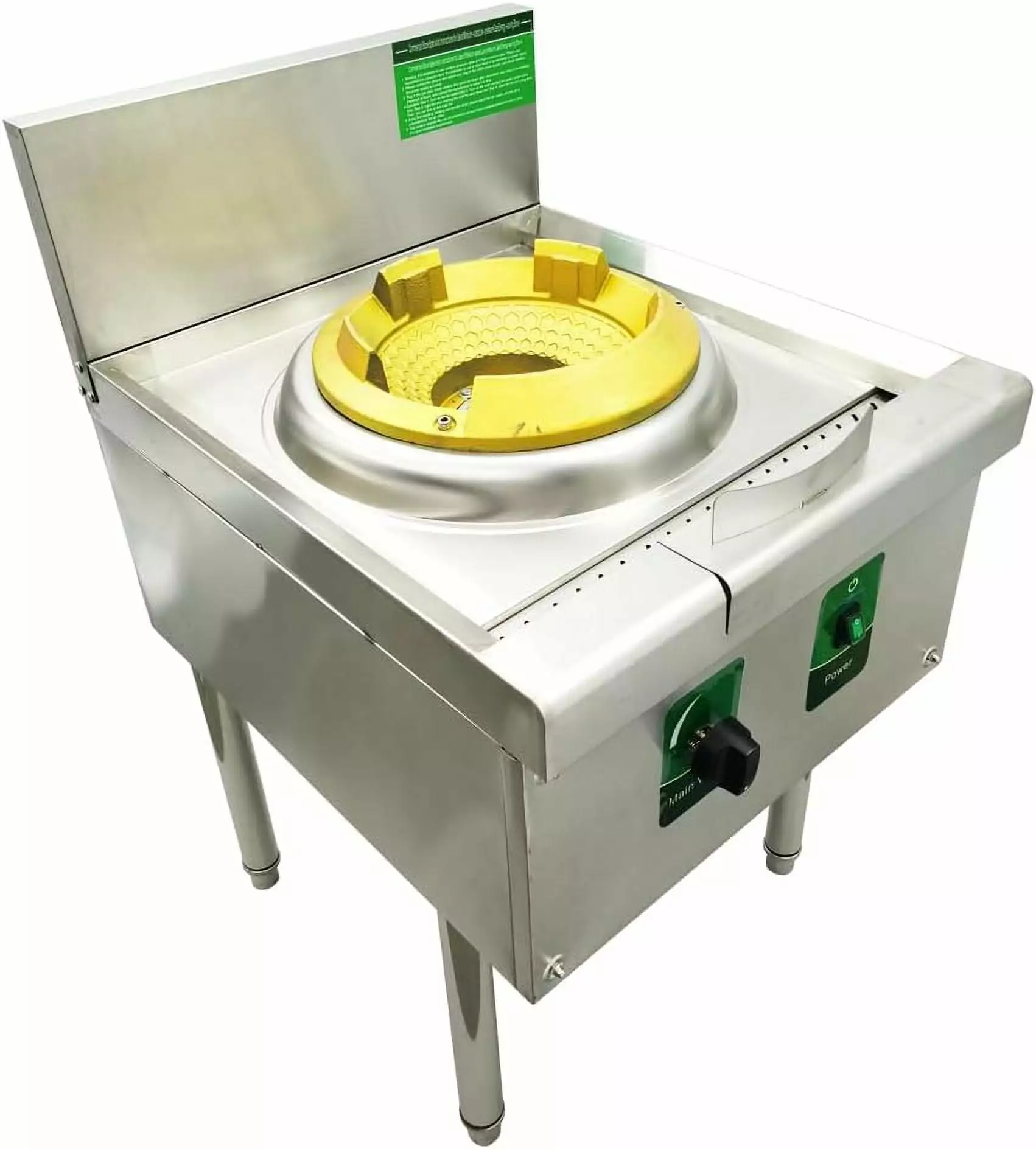 PreAsion 12.2 LPG and Natural Gas Chamber Single Burner Open Style Commercial Gas Wok Stove