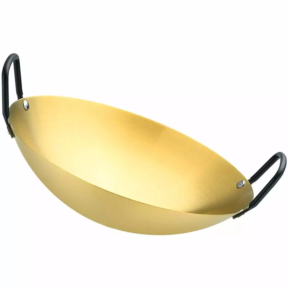 Stainless Steel Camping Wok Pan Restaurant Induction Cooking