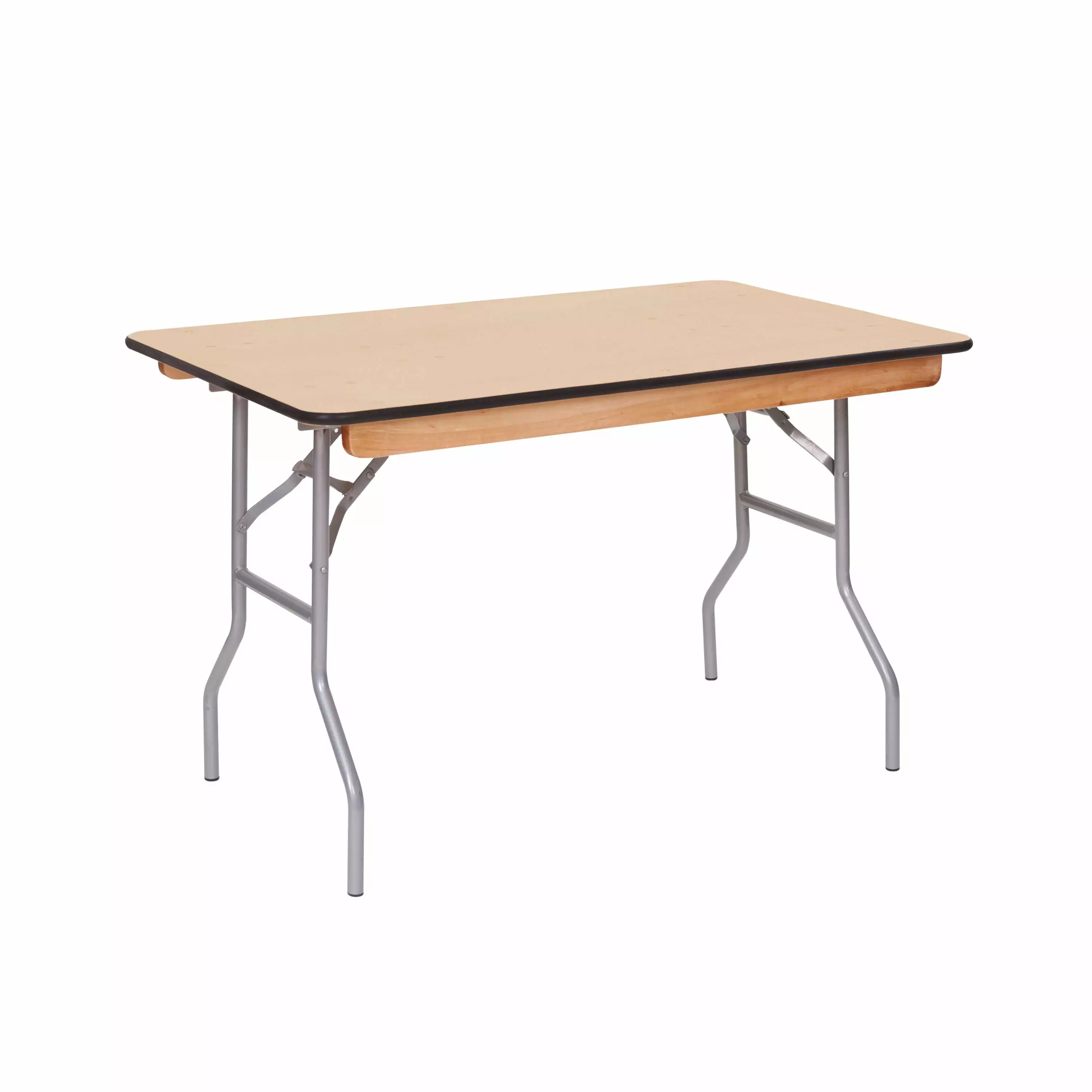 4'X30 WFT Series Russian Birch Wood Banquet Table Rubber Edge
