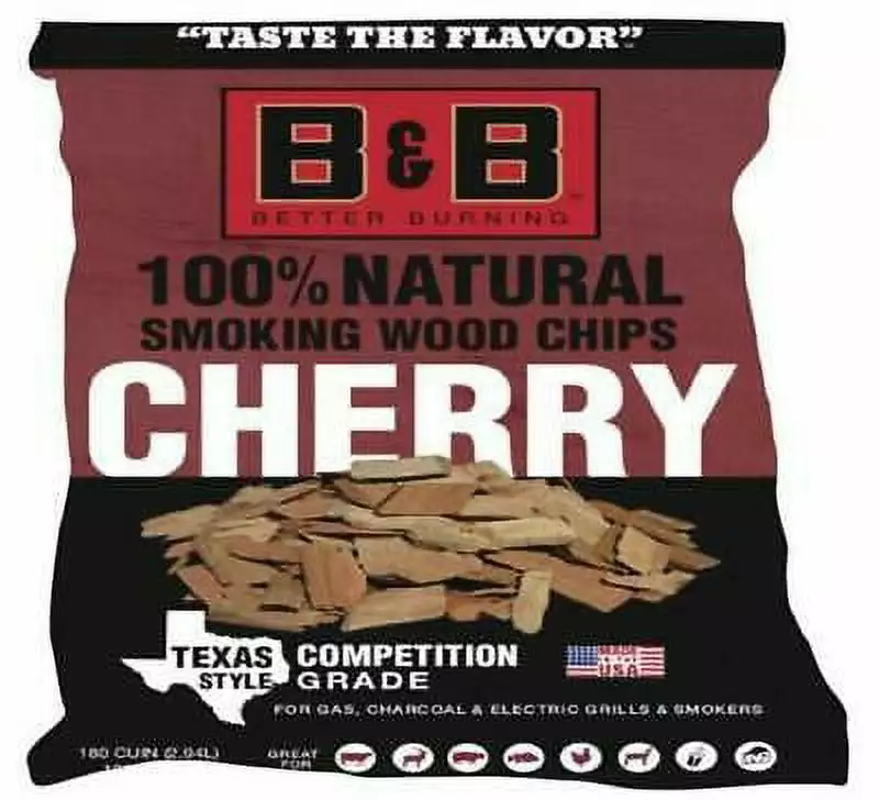 B & B Charcoal Cherry Wood Smoking Chips 180 Cubic Inch BBQ B&B Charcoal