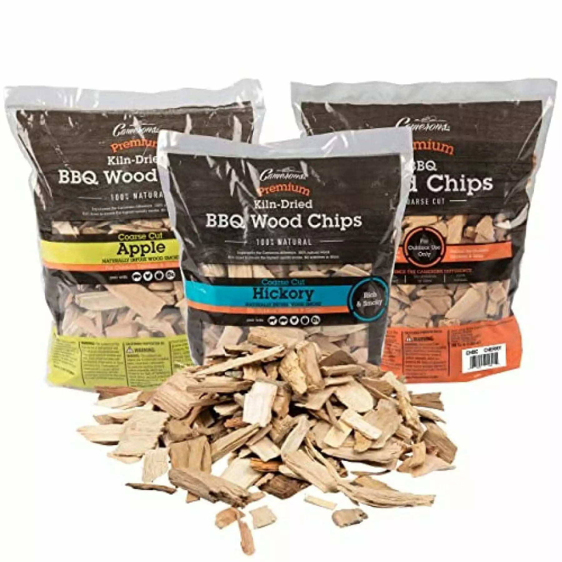 Camerons Wood Smoker Chips 3 Pack Apple Cherry Hickory 100% Natural BBQ