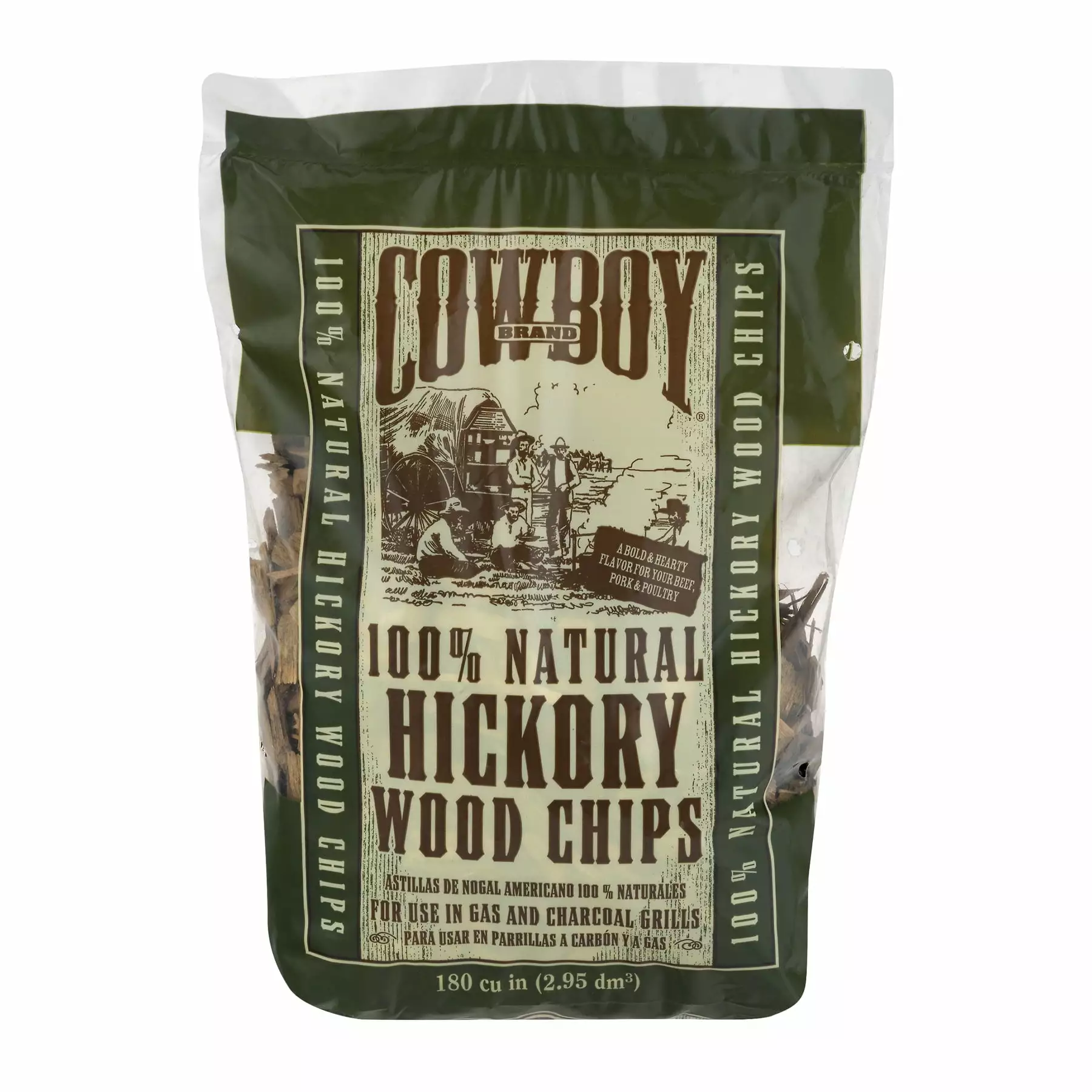 Cowboy Wood Chips Hickory 1.0 CT Smoking and Grilling