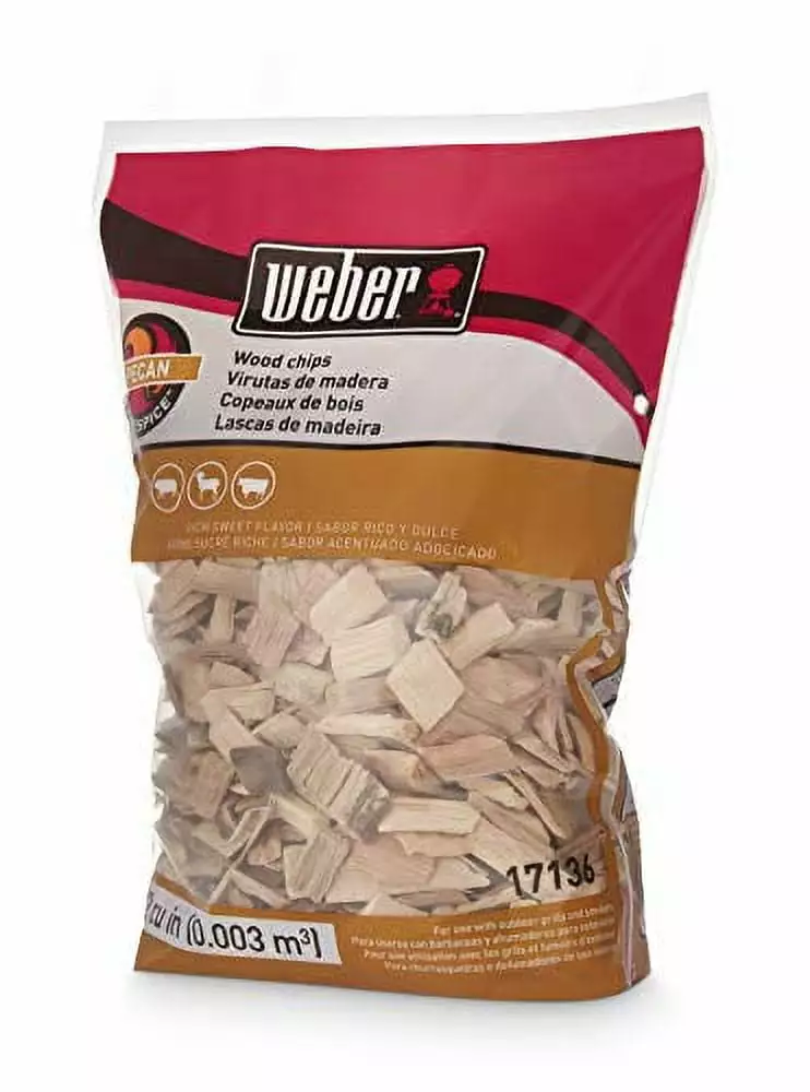 Weber Pecan Wood Chips 192 cu Smoking and Grilling