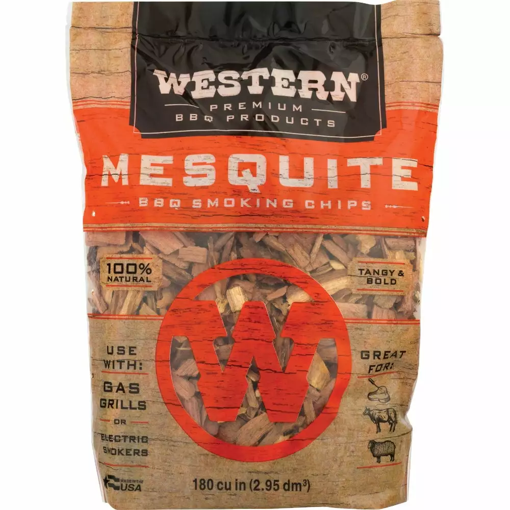 1 Pc Western 180 Cu. . Mesquite Wood Smoking Chips BBQ and Grilling