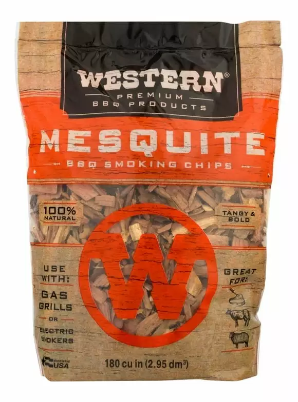 Western Luxury BBQ Products Mesquite Smoking Chips 180 Cu