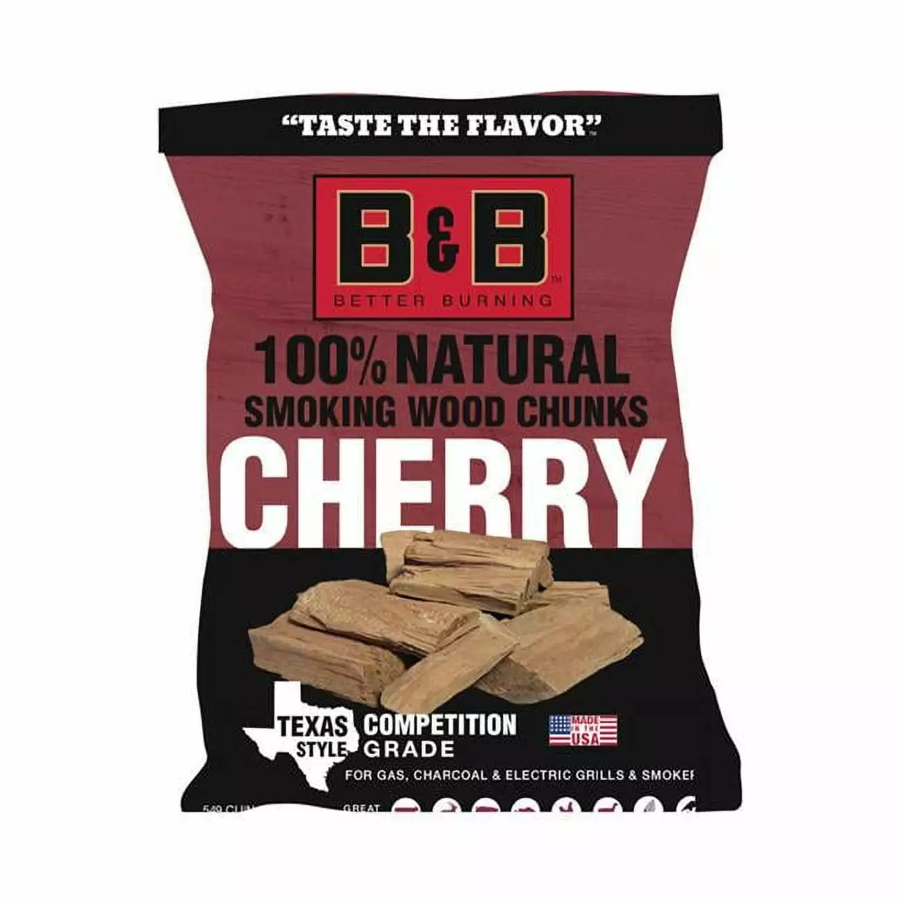 B&B Charcoal Cherry Wood Smoking Chunks 549 cu - All Natural Smokers and Grills