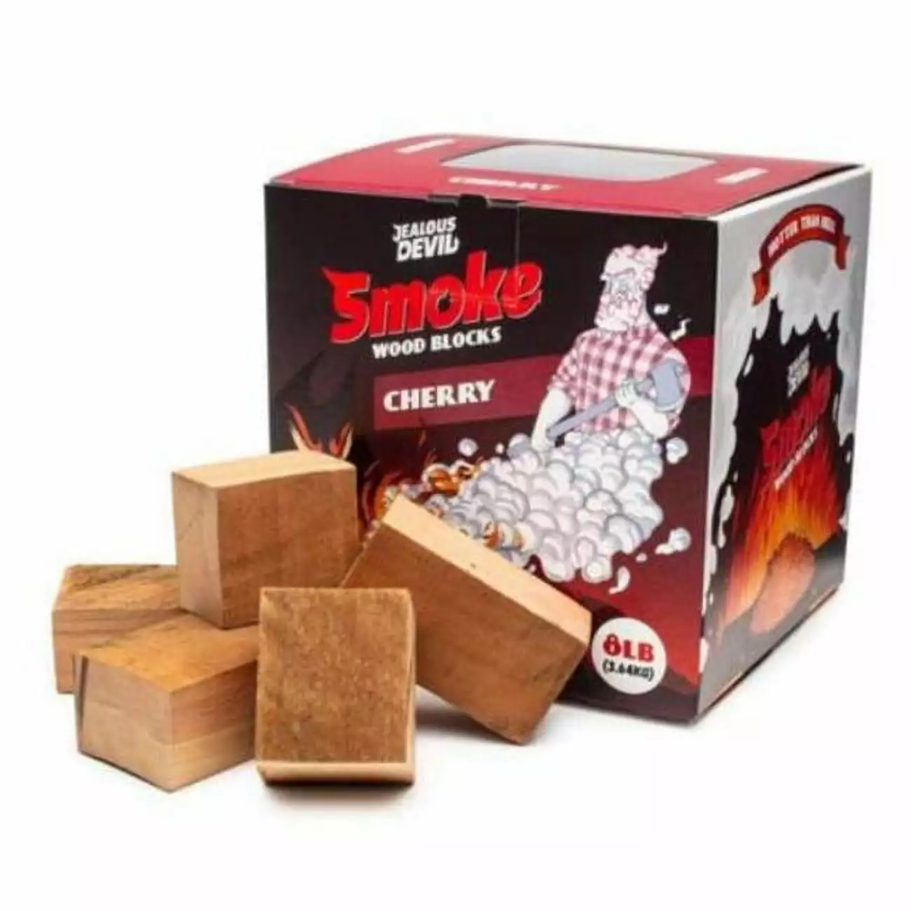 Jealous Devil SMOKE Blocks Cherry Wood Chunks BBQ and Smoking 8lb