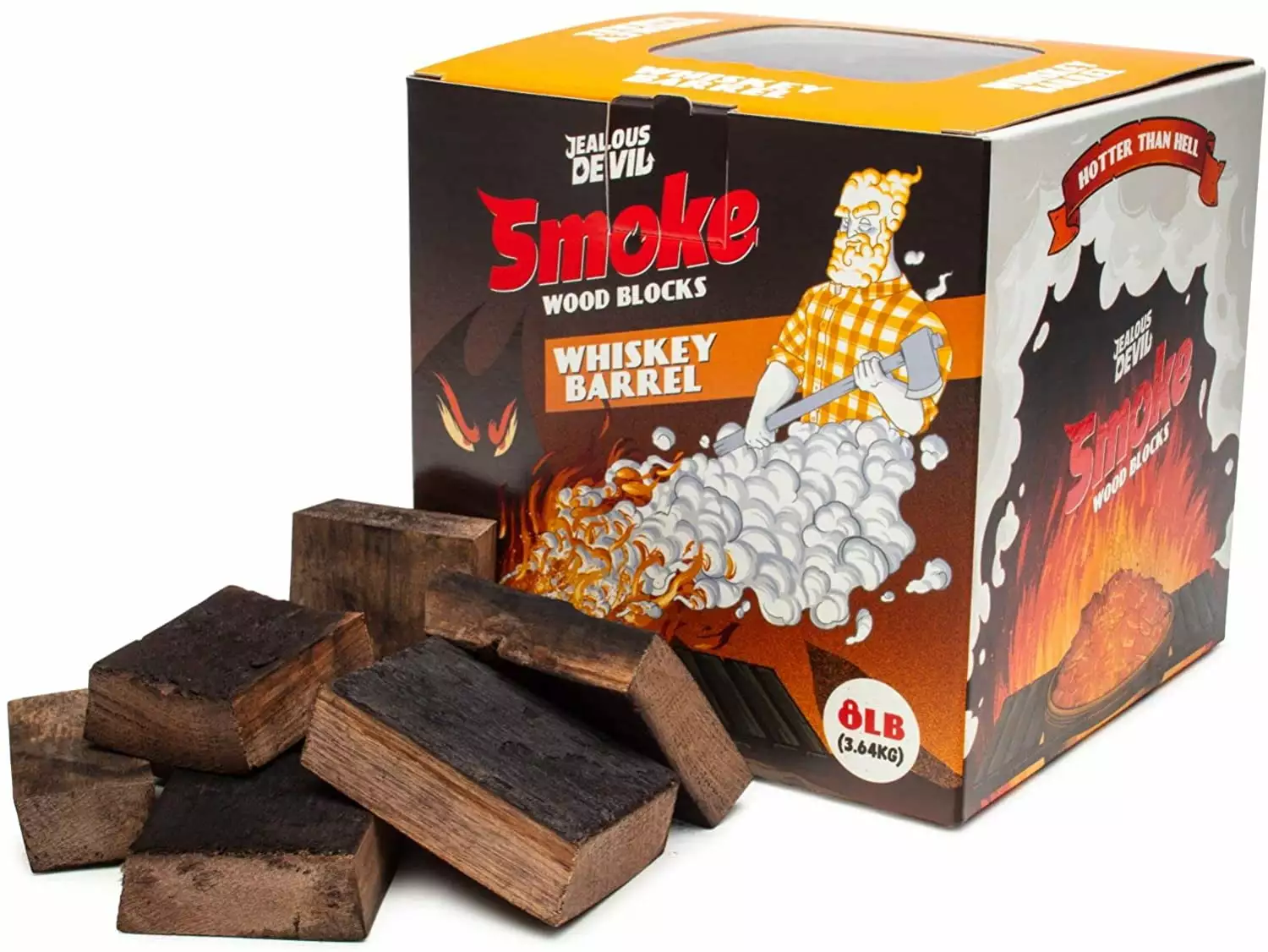 Jealous Devil SMOKE Blocks Whiskey Barrel Wood Chunks BBQ and Smoking 8lb