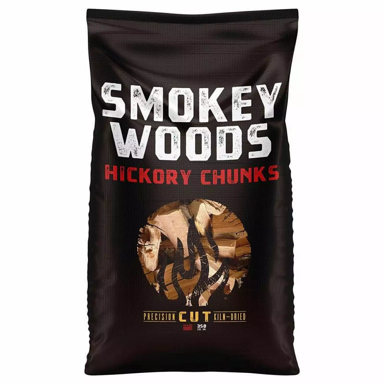 1 Pc Smokey Woods All Natural Hickory Wood Smoking Chunks 350 Cu BBQ and Grilling