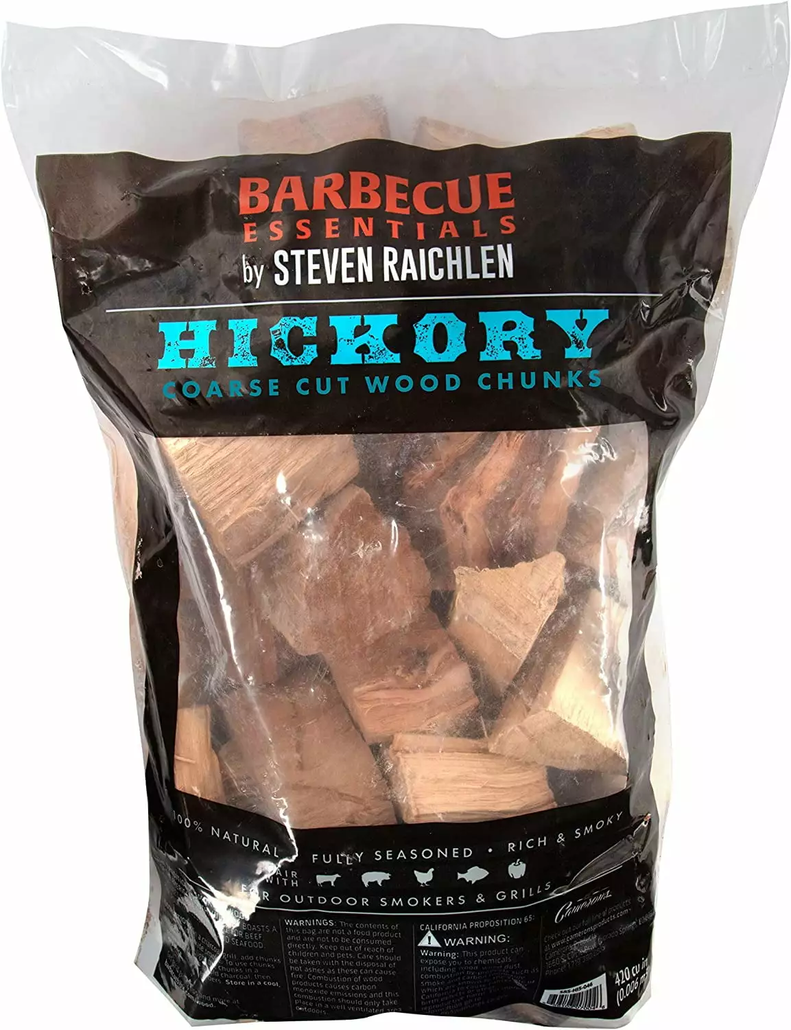 Steven Raichlen's Project Smoke Smoking Wood Chunks Hickory 5 Pound Bag Kiln Dried BBQ