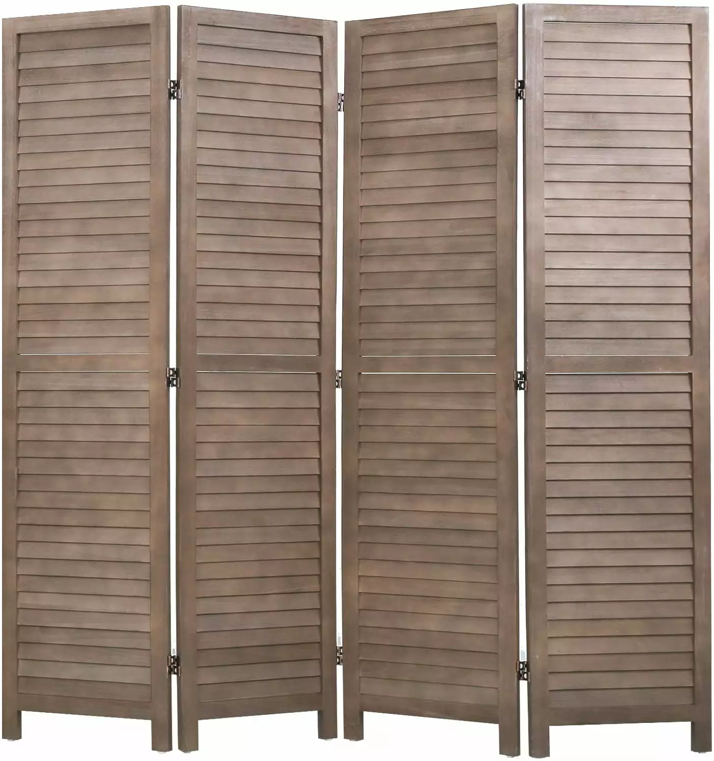 FDW Privacy Wood 4 Panel Room Divider 69 Tall Brown Freestanding Partition Screen