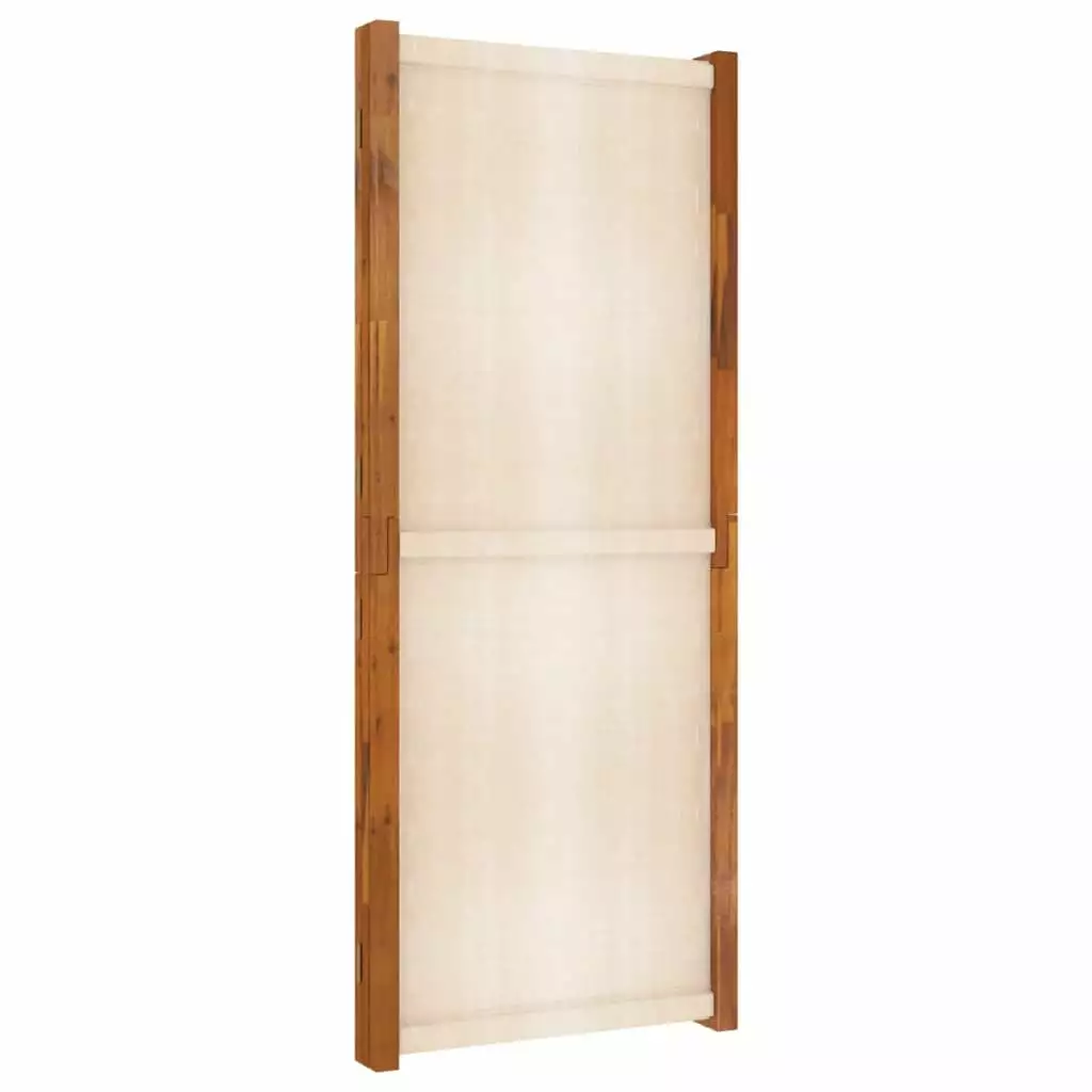 Irfora 5-Panel Cream White Wood Room Divider 137.8x70.9 cm Weather-Resistant