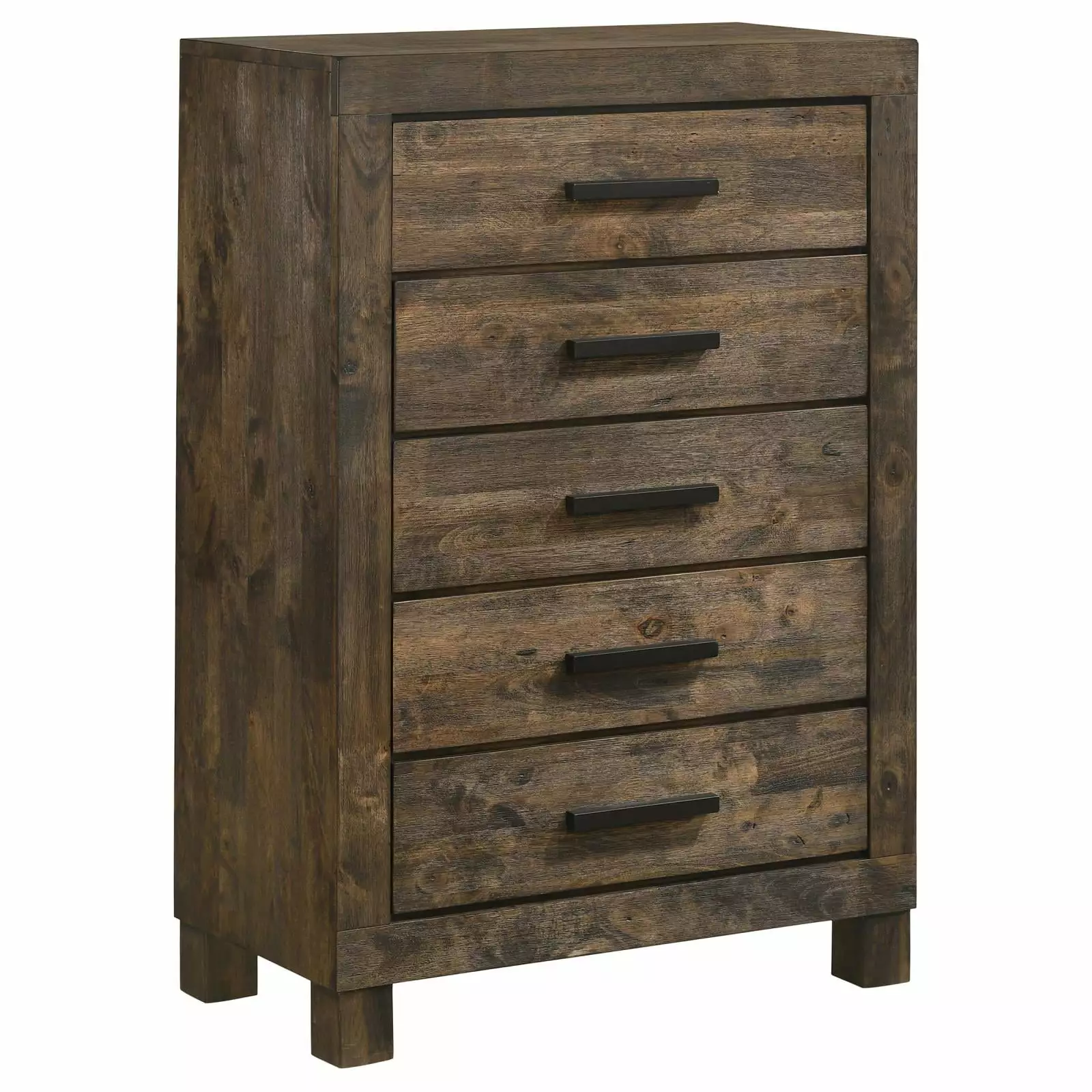 Woodmont 5-drawer Chest Rustic Golden Brown - Classic Bedroom Furniture Coaster Company