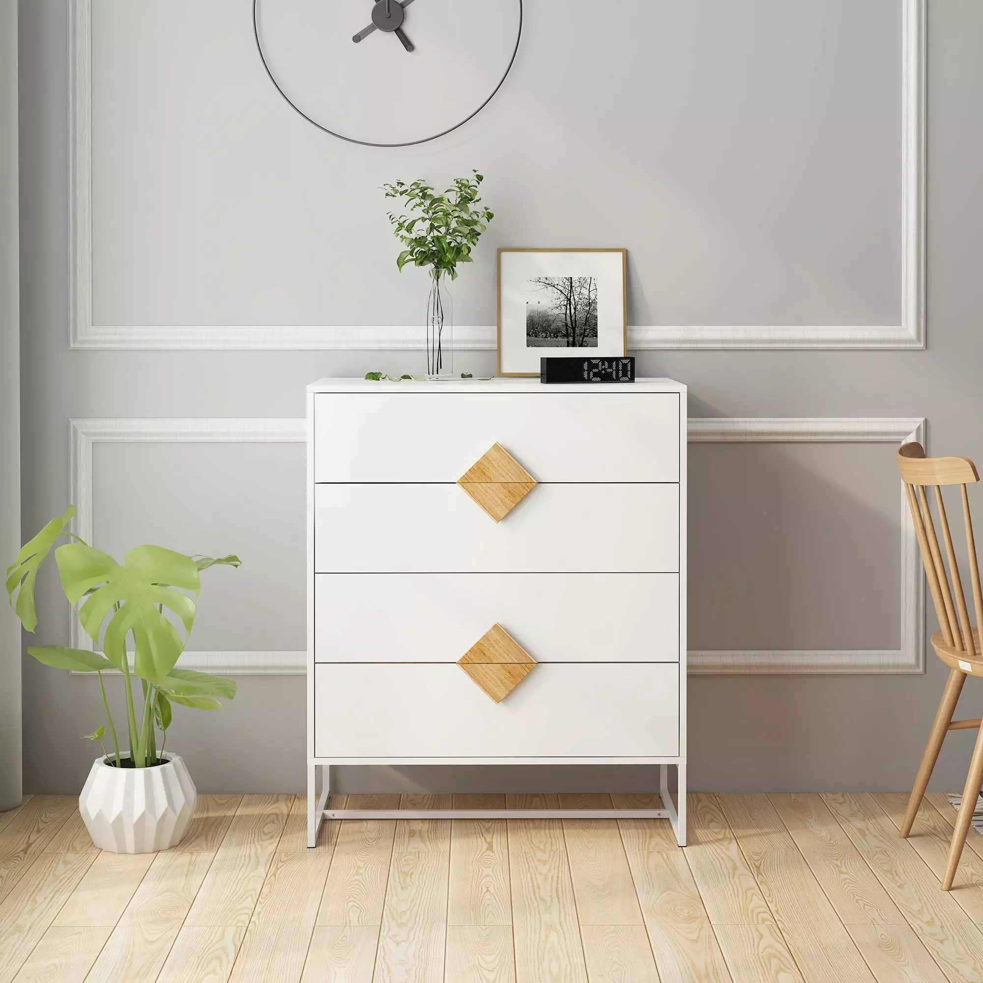 Elegant Oakwood Square Dresser Bedroom Living Room Storage Go Green Woods