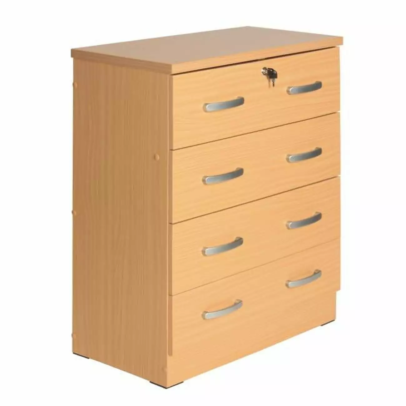 Cindy 4 Drawer Chest Wooden Dresser Lock 39 x 29 x 16 Inch Beech Maple Kd Muebles De Dormitorio