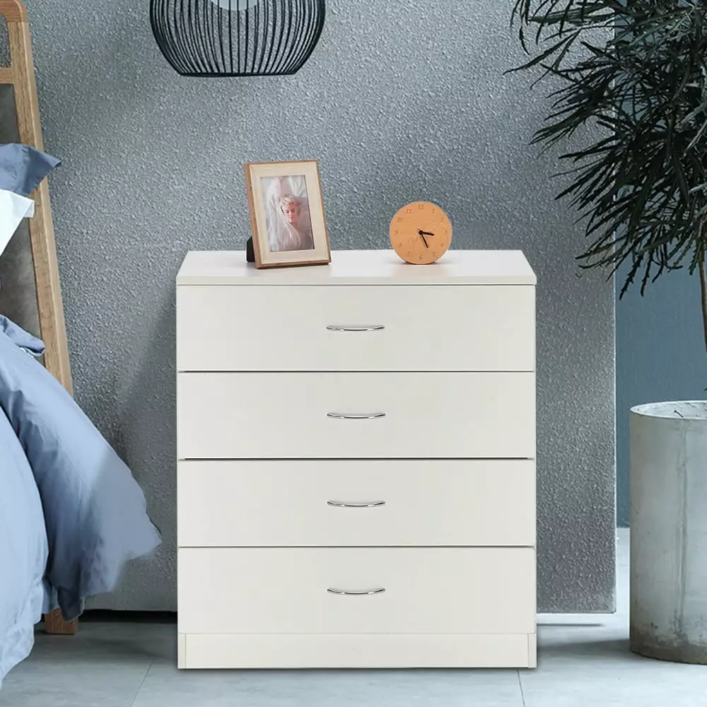 LemoHome 4 Drawer Dresser Wood Nursery Dresser Bedroom Closet Living Room