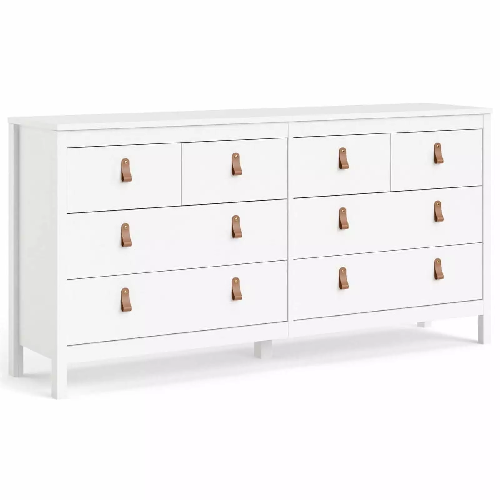 Pemberly Row Engineered Wood 8 Drawer Double Dresser White