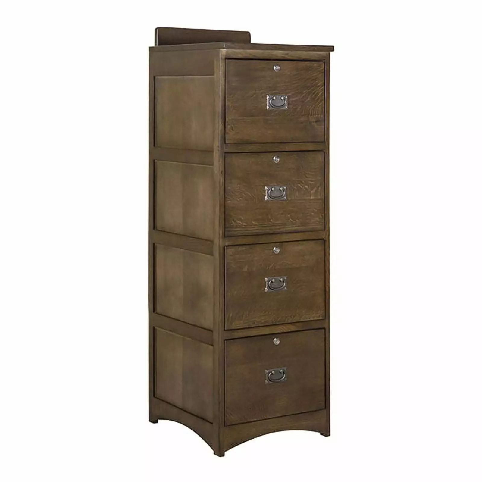 Crafters and Weavers 4-Drawer Wood File Cabinet Walnut Arts and Crafts Storage