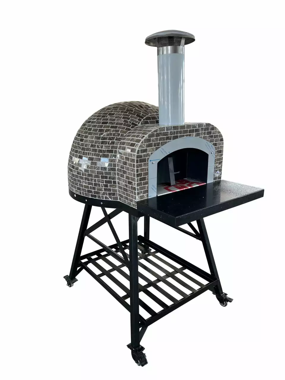 Tiled Cement Outdoor Wood Fired Pizza Oven Ash Granite Mosaic Tiles OP83