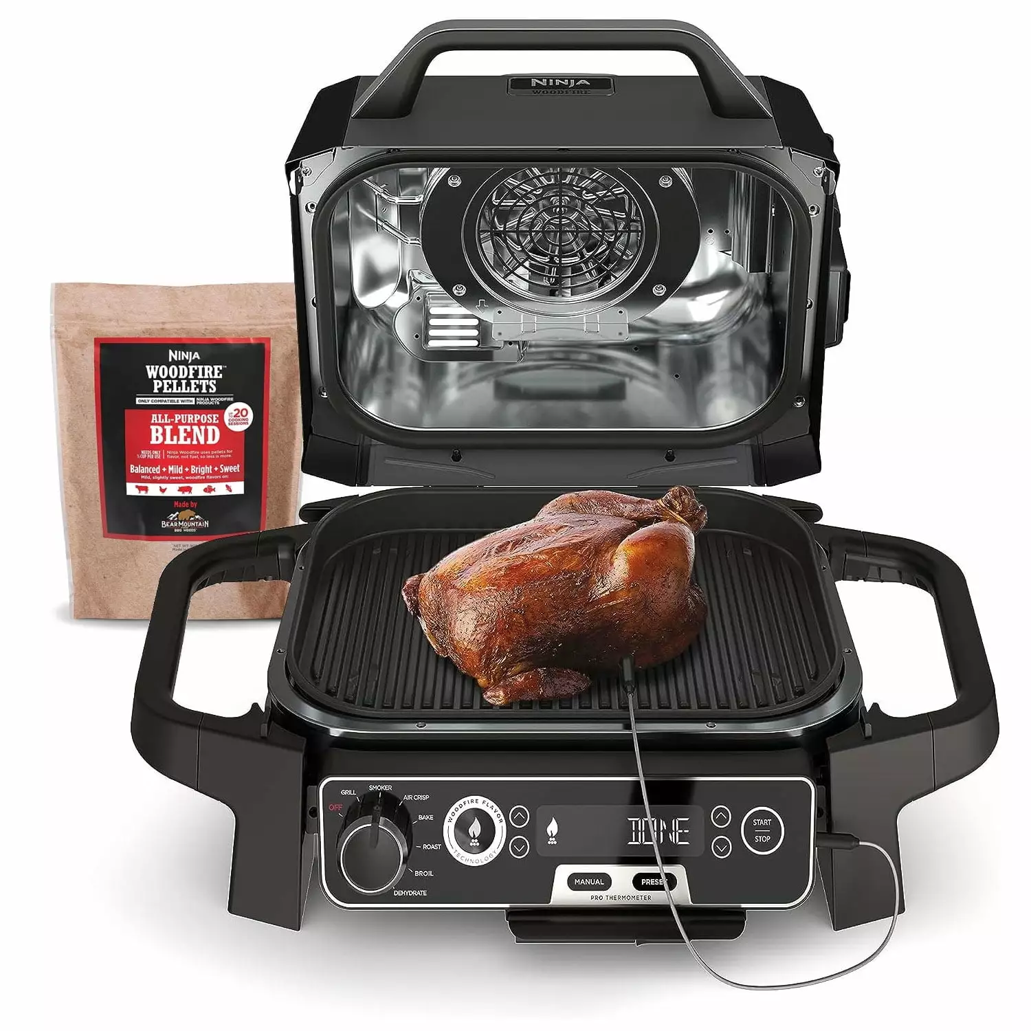 Restored Ninja OG751BRN Woodfire Pro Outdoor Grill and Smoker Temperature Probe Refurbished