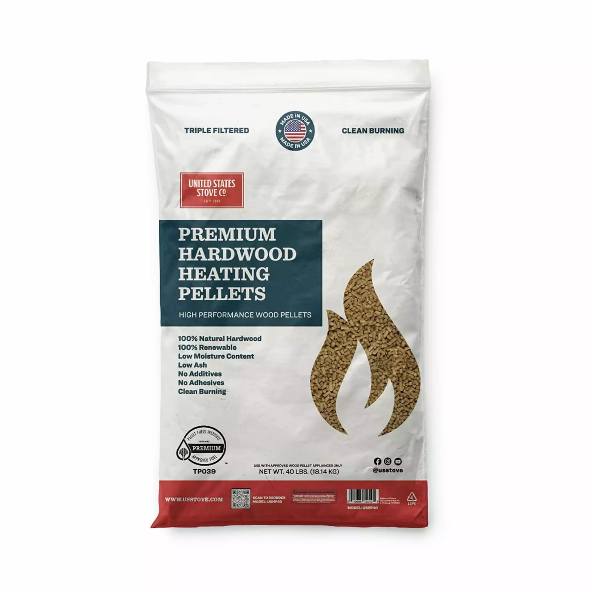 40lb Bag Hardwood Heating Pellets Stoves and Furnaces