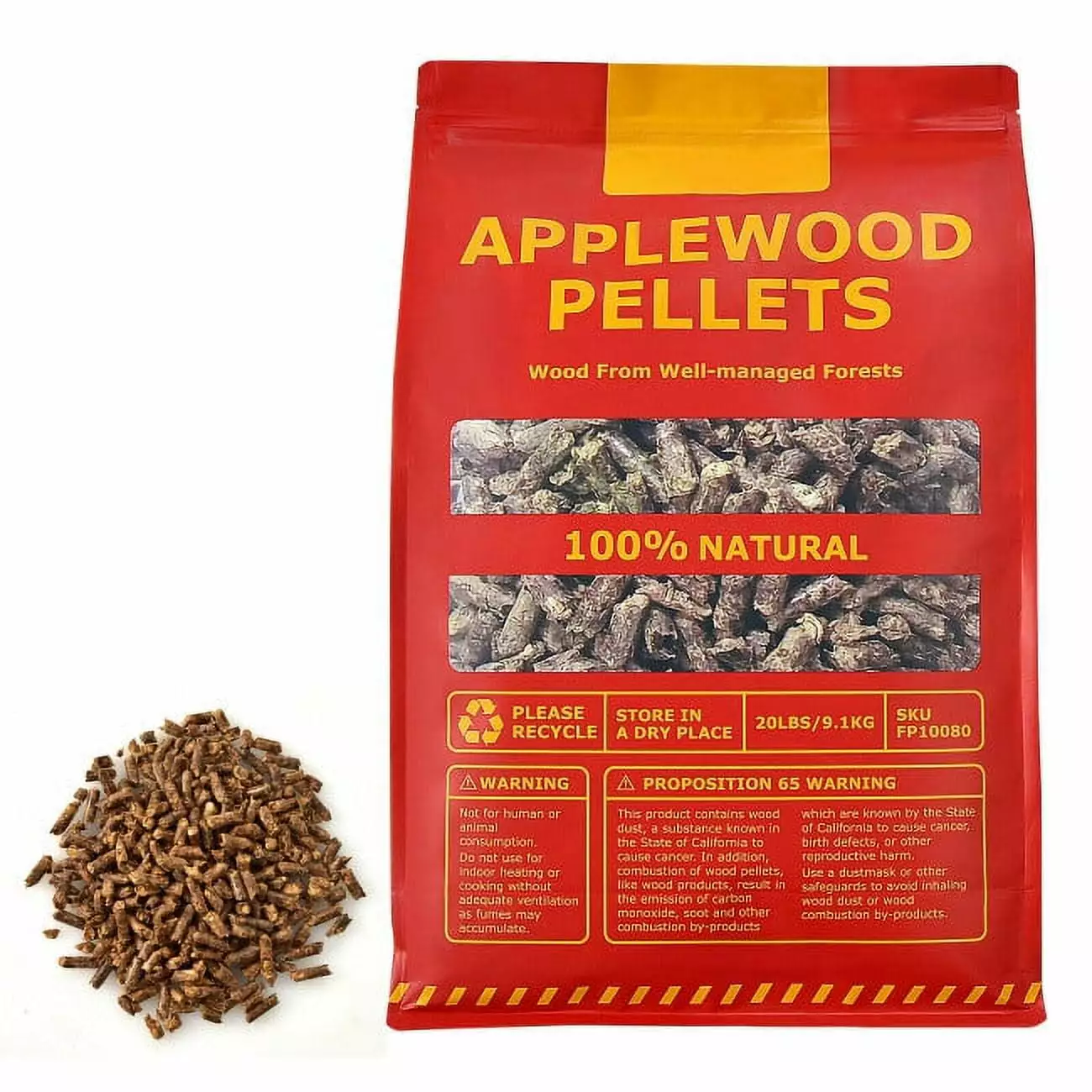 Apple Wood Pellets Pellet Grills 20 lbs Fruity and Smoky Premium Flavor