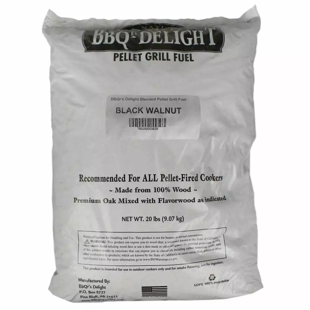 BBQR's Delight Black Walnut Cooking Pellets 20lb All Natural Sturdy Smoke
