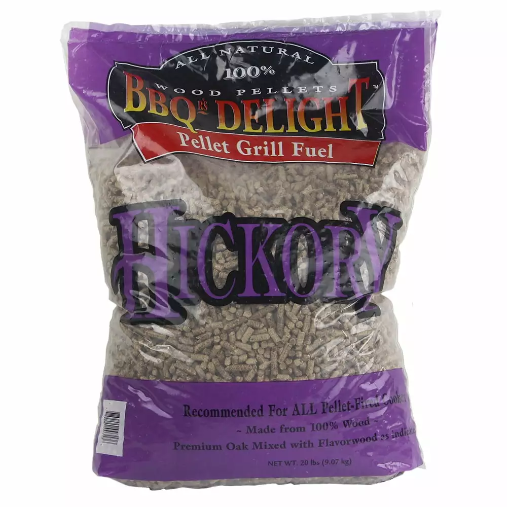 BBQR's Delight Hickory Flavor BBQ Wood Pellets 20 Lb Bag All Natural Grill Fuel Smoking Meat
