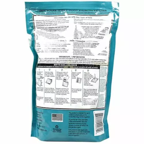BBQ'rs Delight Sugar Maple Wood Pellets 1lb Bag Smoking and Grilling