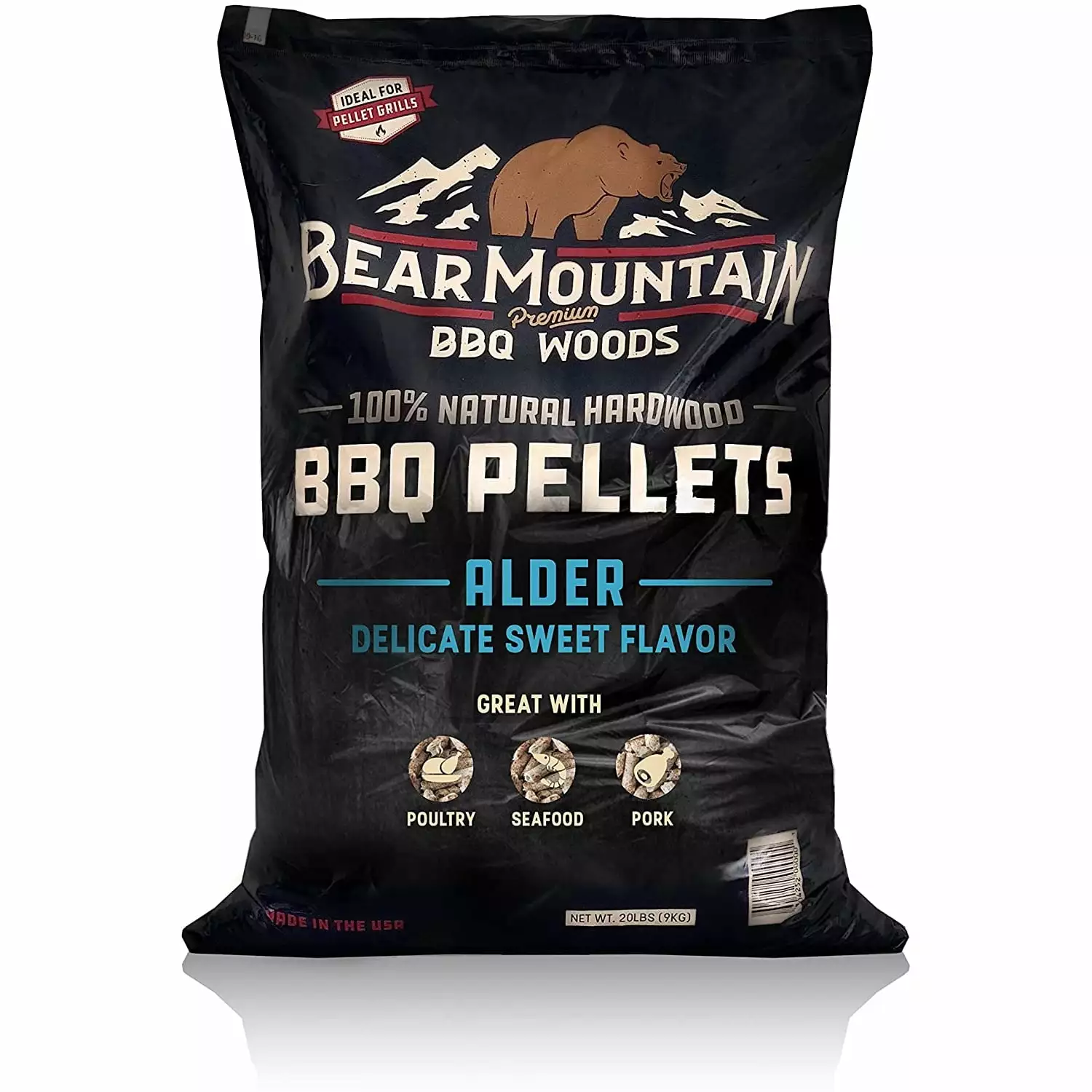 Bear Mountain BBQ 100% Natural Hardwood Alder Flavor Pellets 20 Pounds Smokers and Grills